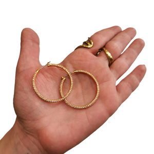 Crystal Hoop Earrings / Zlatne Alke Minđuše