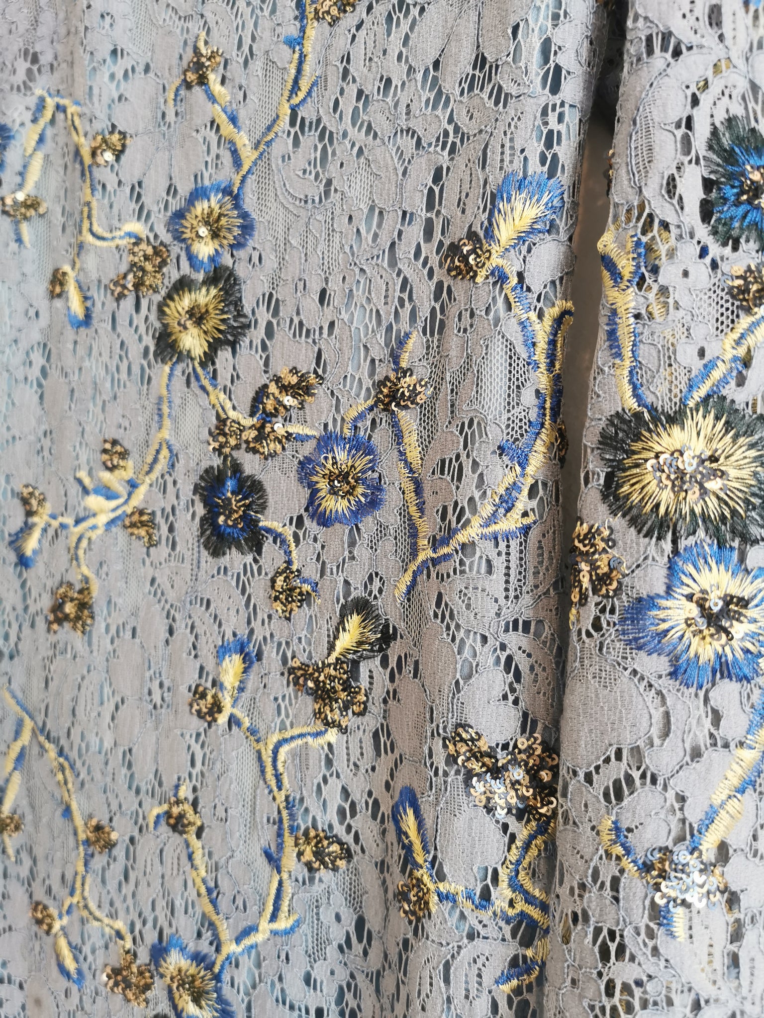 Blue Elegant Lace Dress / Plava Čipkana Haljina