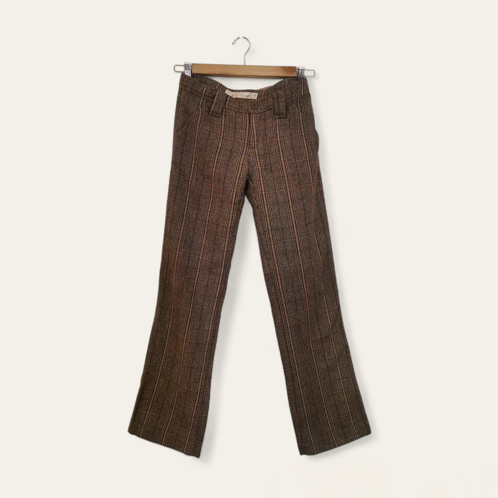 Vintage karirane braon pantalone
