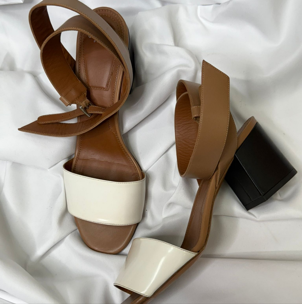 Givenchy kožne sandale braon-bež boje