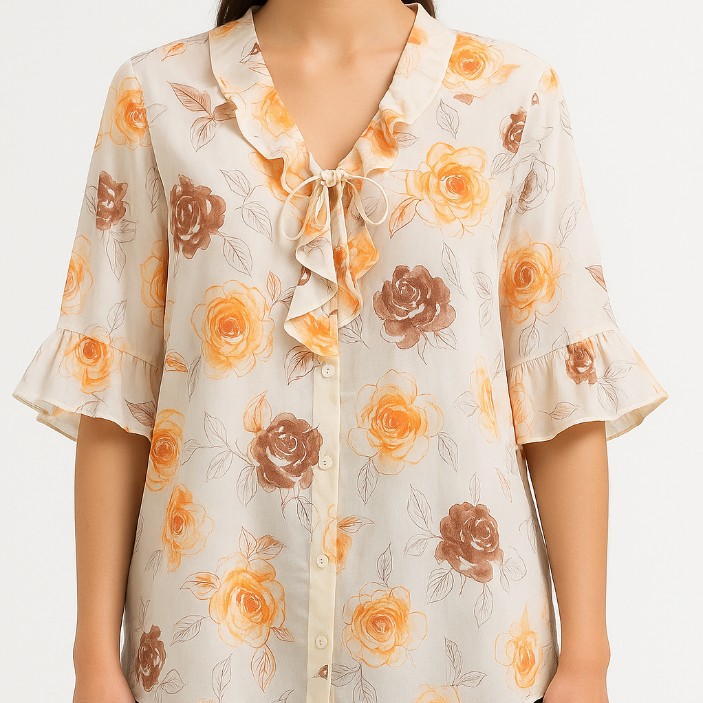 Vintage cvetna bluza sa karnerima L/XL