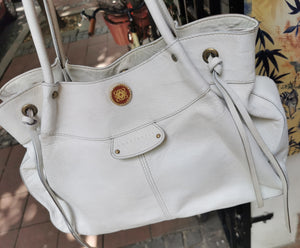 White Leather Vintage Bag / Kožna Bela Vintage Tašna
