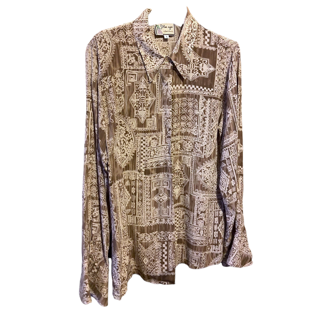 Brown Silk Shirt / Svilena Vintage Košulja
