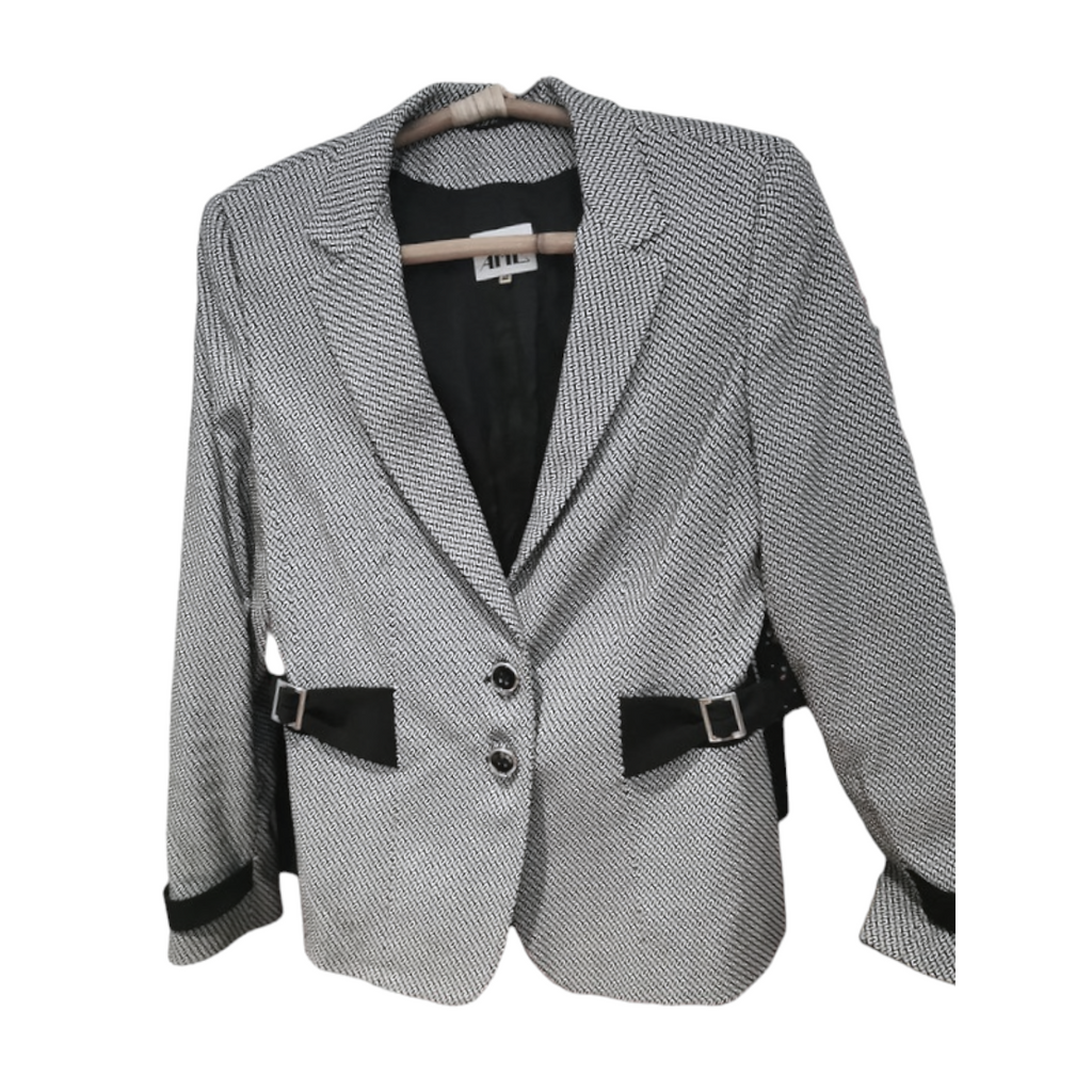 Crno - beli vintage sako 90te