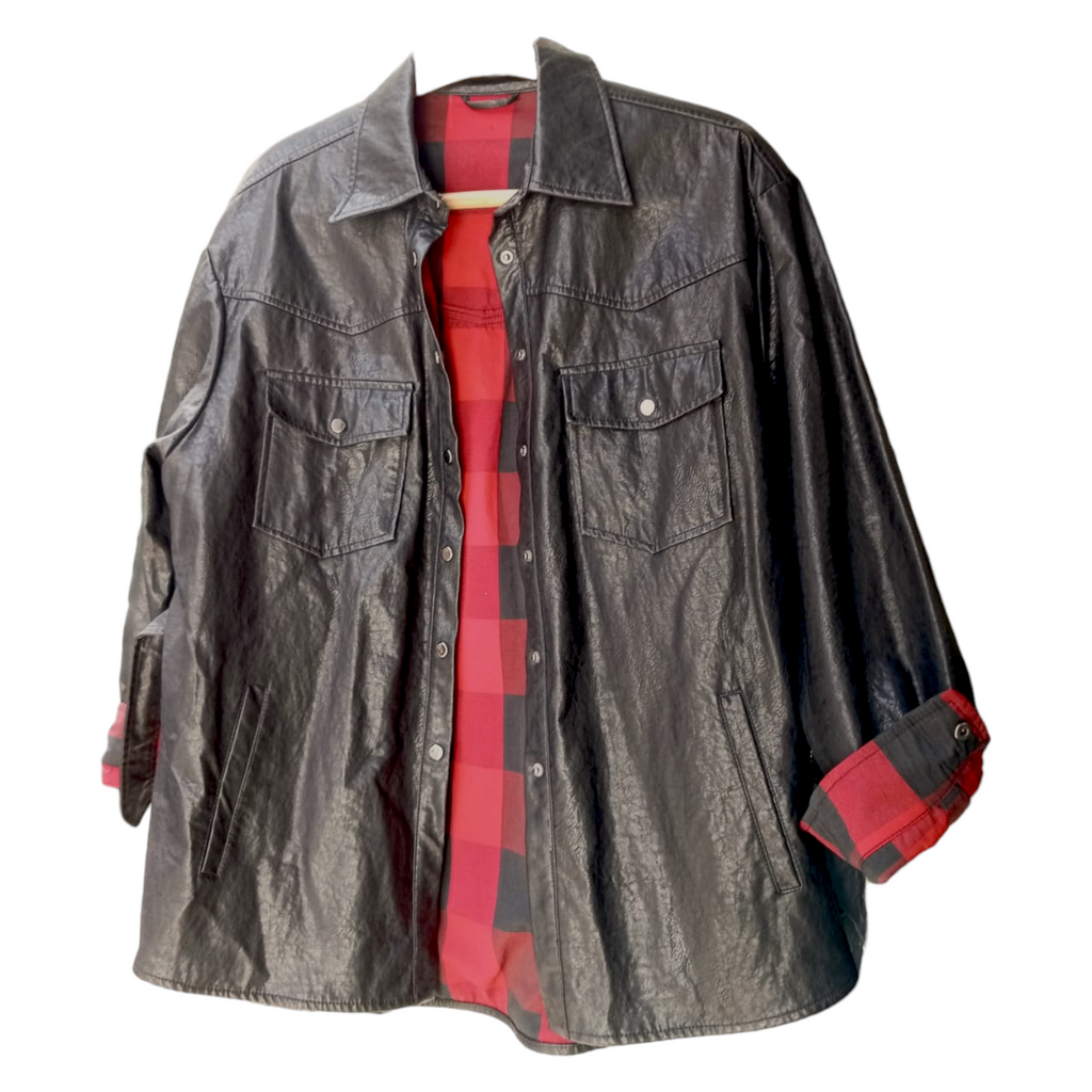 Black Eco Leather Jacket / Crna Jakna od Eko Kože
