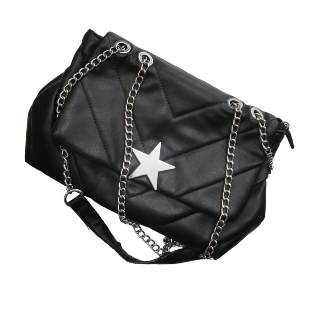 Vintage Black PU Leather Bag / Vintage Crna Tašna od Veštačke Kože