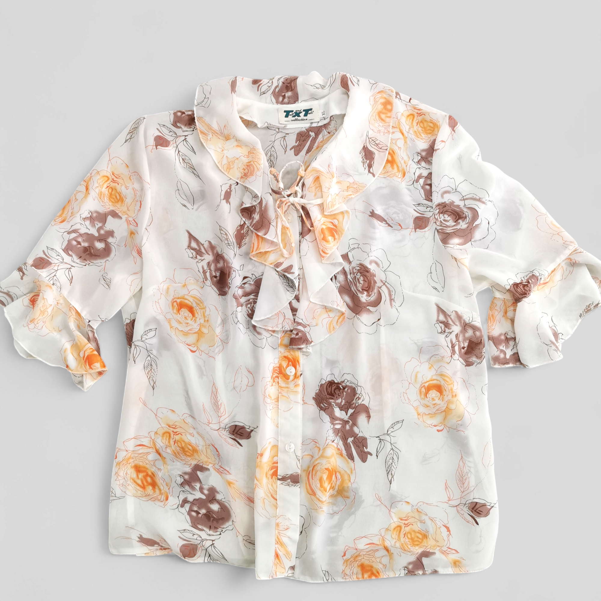 Vintage cvetna bluza sa karnerima L/XL