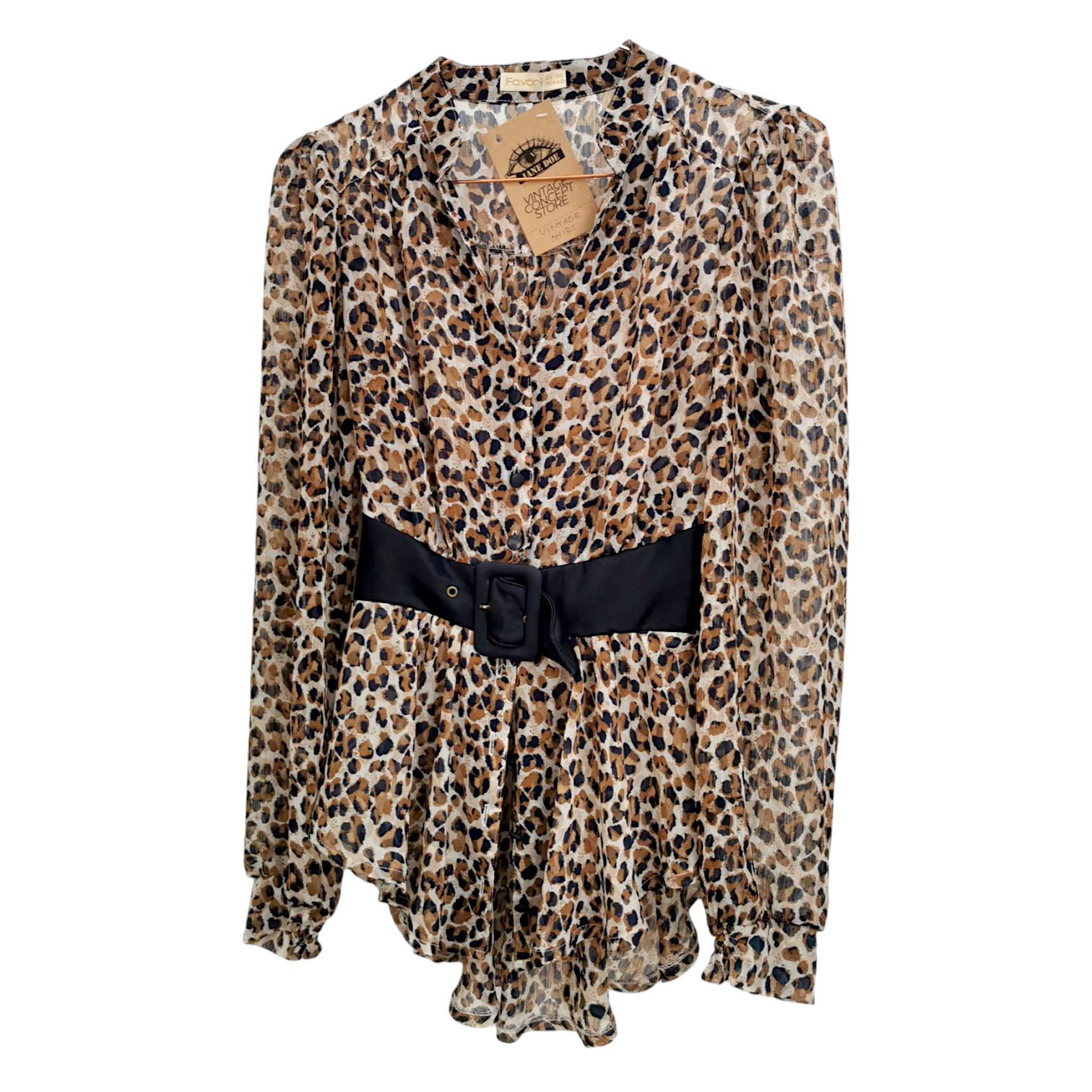 Animal print bluza - tunika sa širokim kaišem