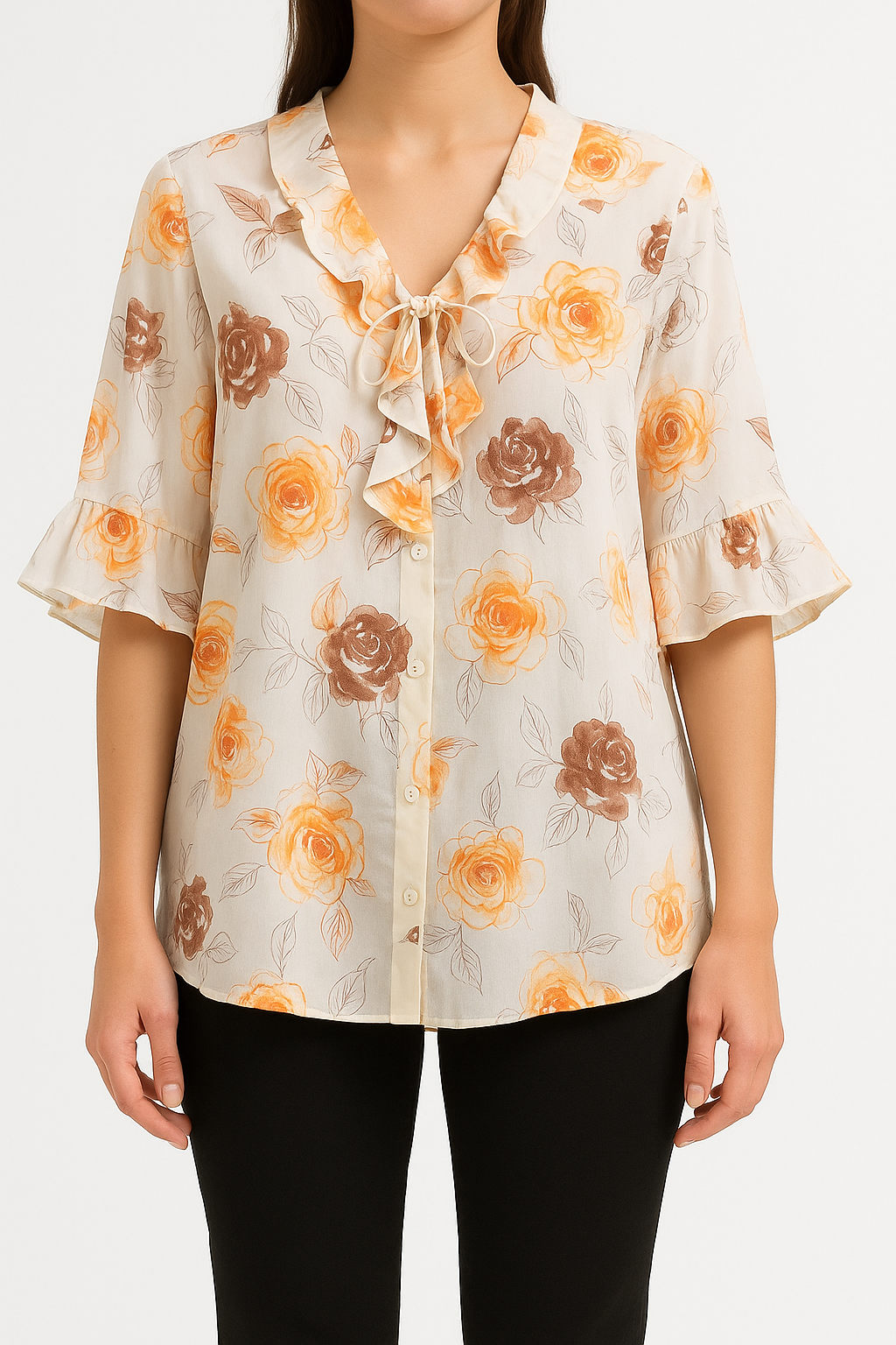 Vintage cvetna bluza sa karnerima L/XL