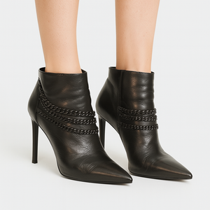 Saint Laurent crne kožne čizme do članka