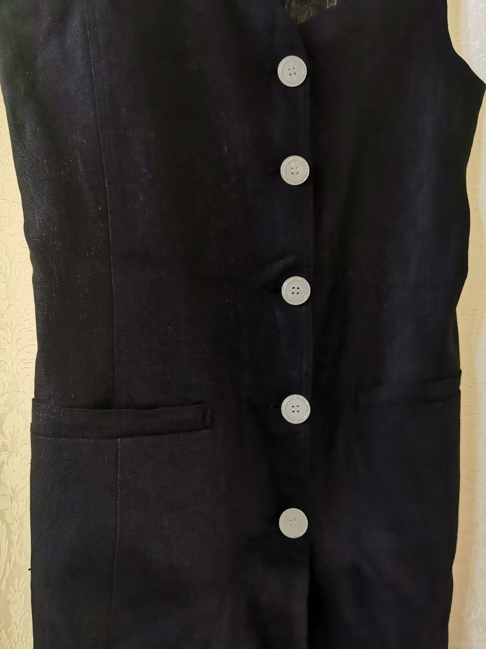 Valentino vintage lanena crna haljina - komplet