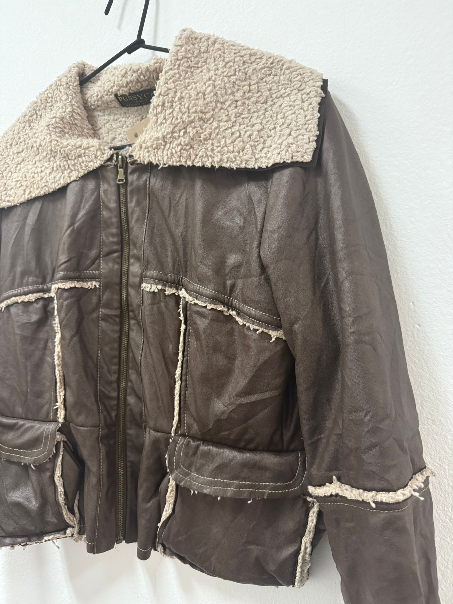 Vintage braon crop jakna