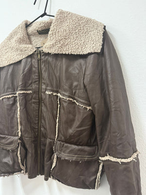 Vintage braon crop jakna