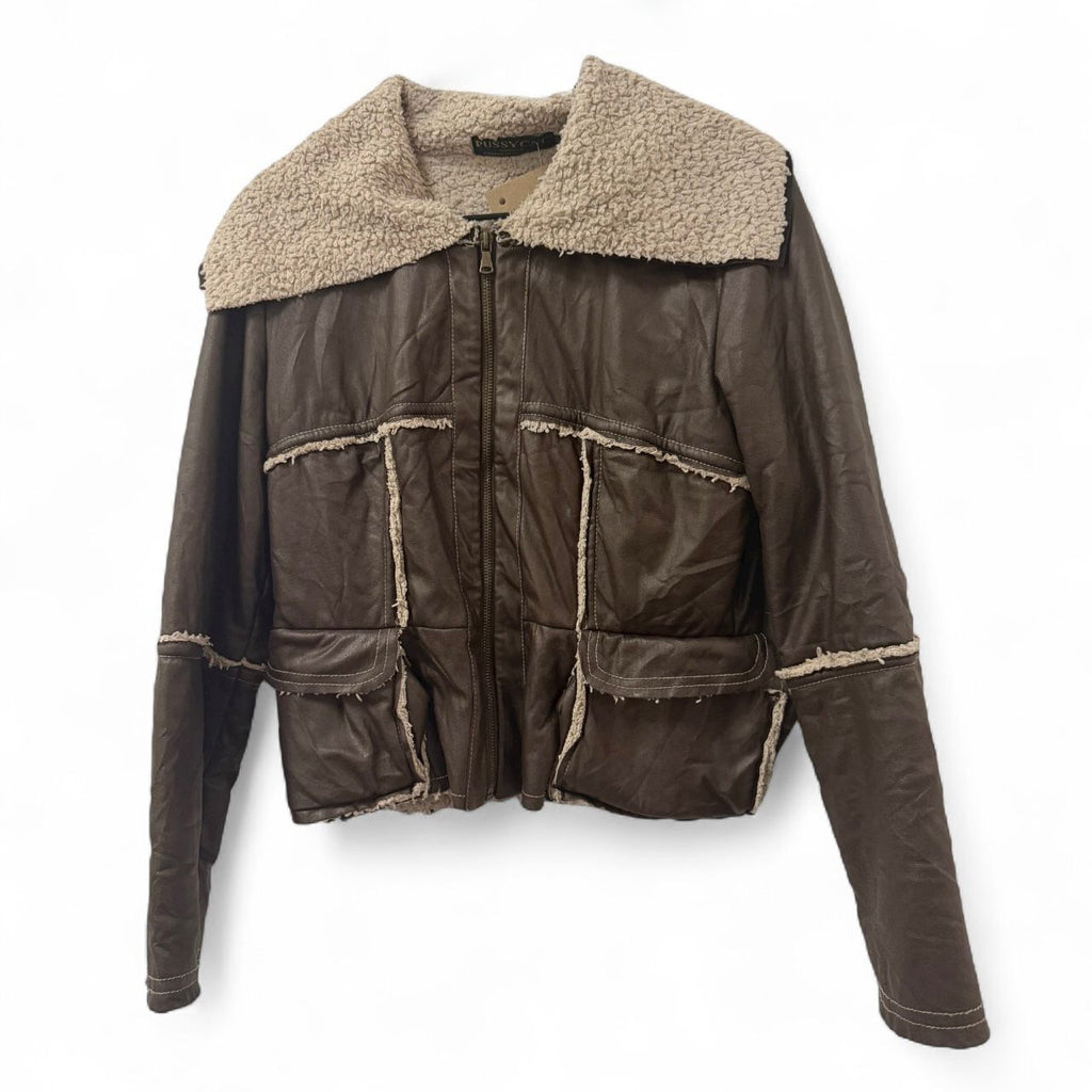 Vintage braon crop jakna