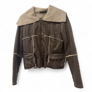 Vintage braon crop jakna