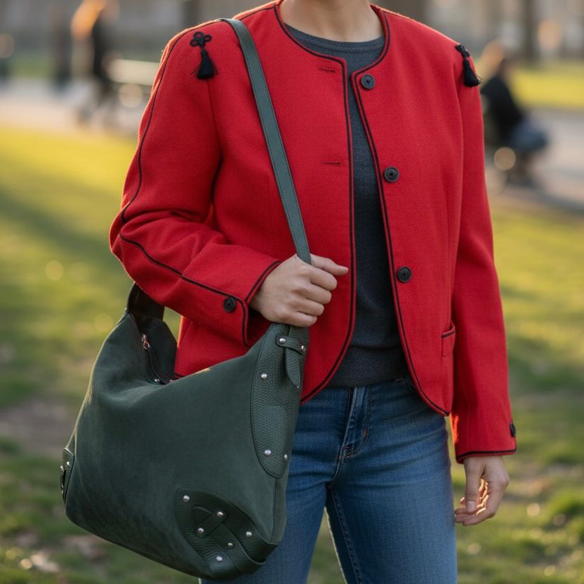 Vintage vuneni crveni sako