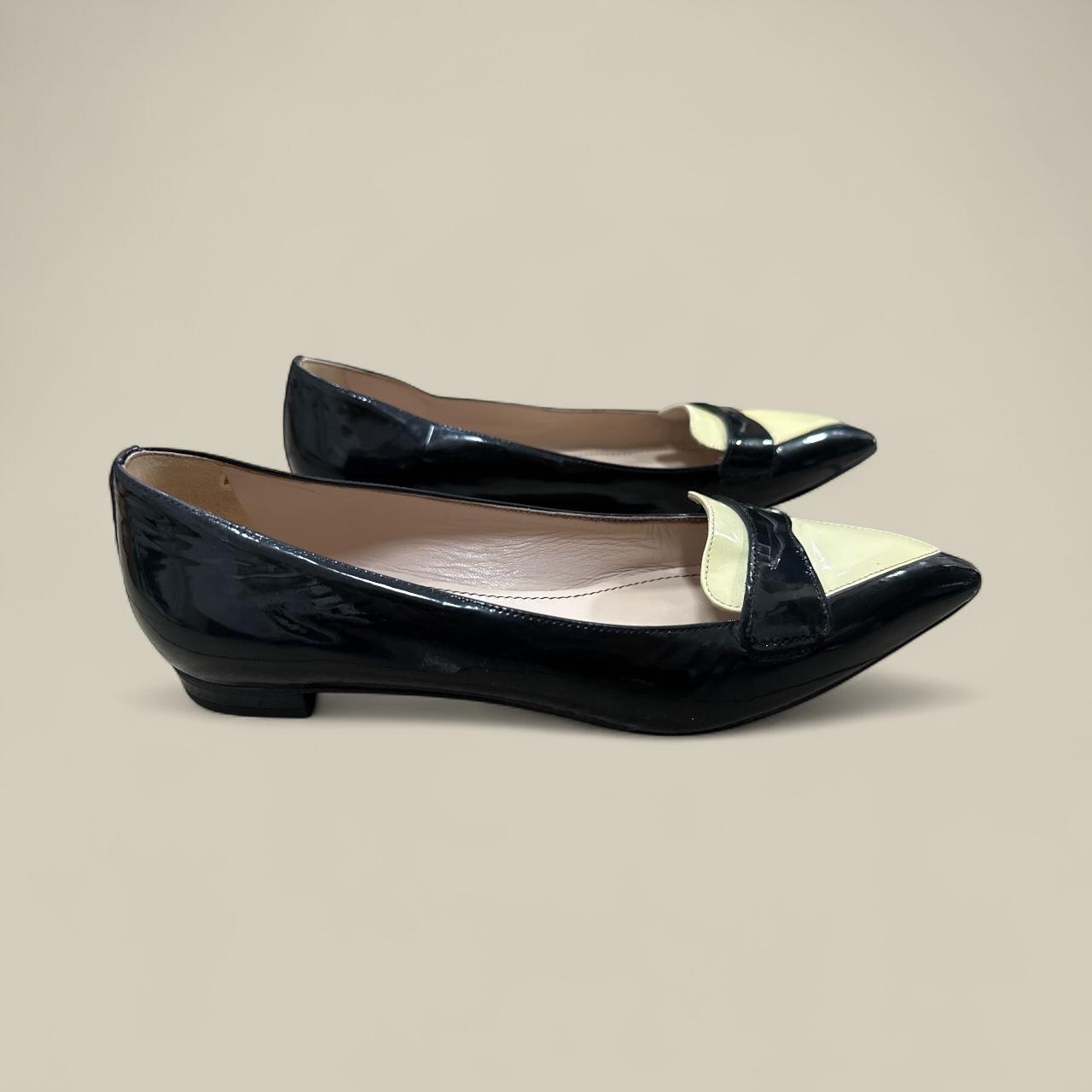 Guglielmo Rotta kožne baletanke crno-žute boje