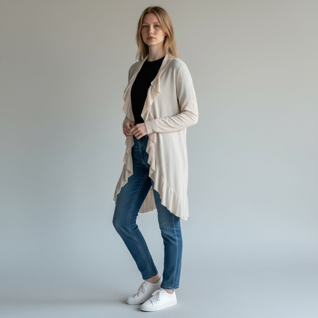 Dugački beli vintage kardigan