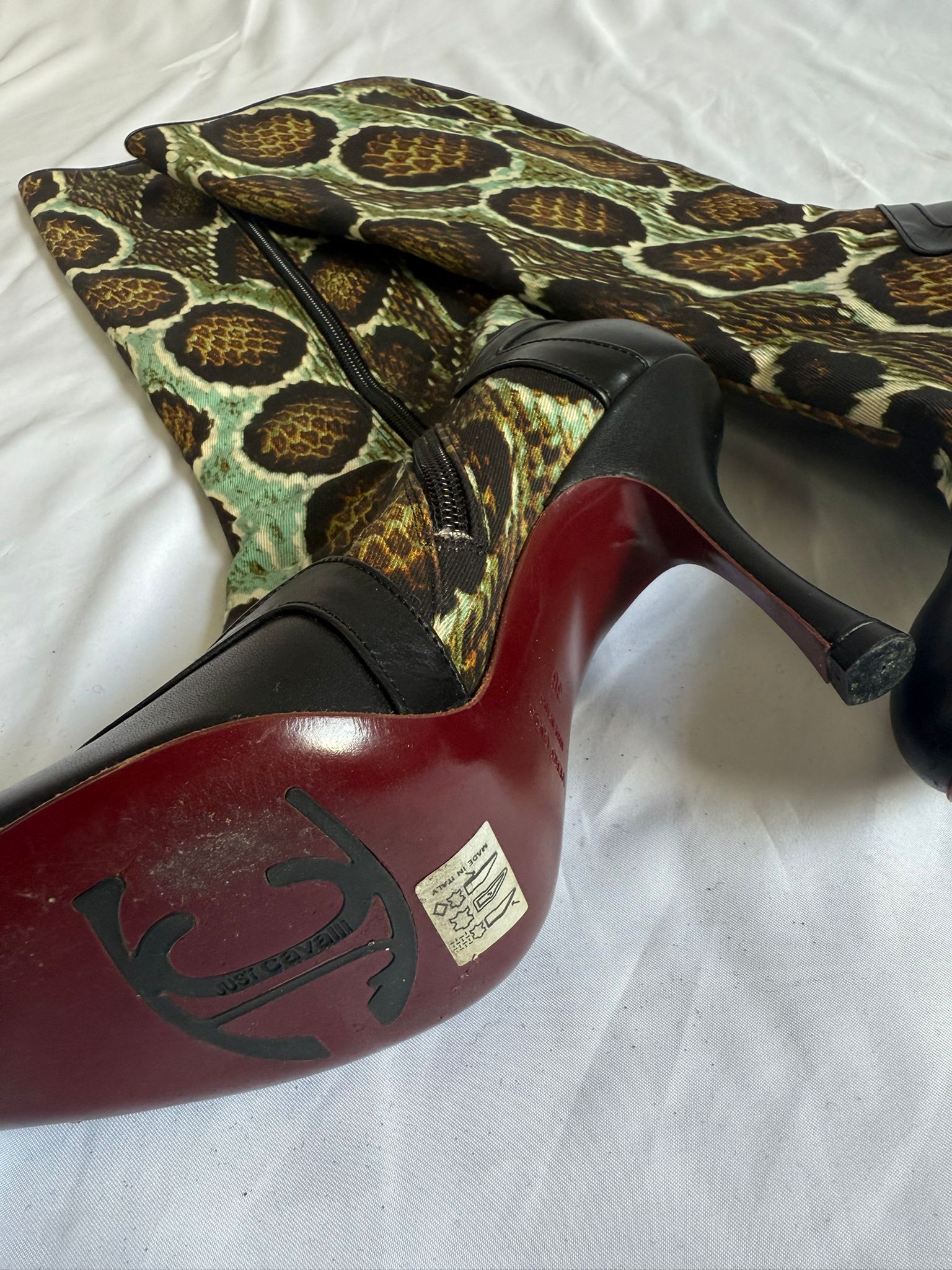 Vintage Roberto Cavalli čizme sa životinjskim printom
