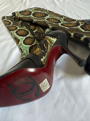 Vintage Roberto Cavalli čizme sa životinjskim printom