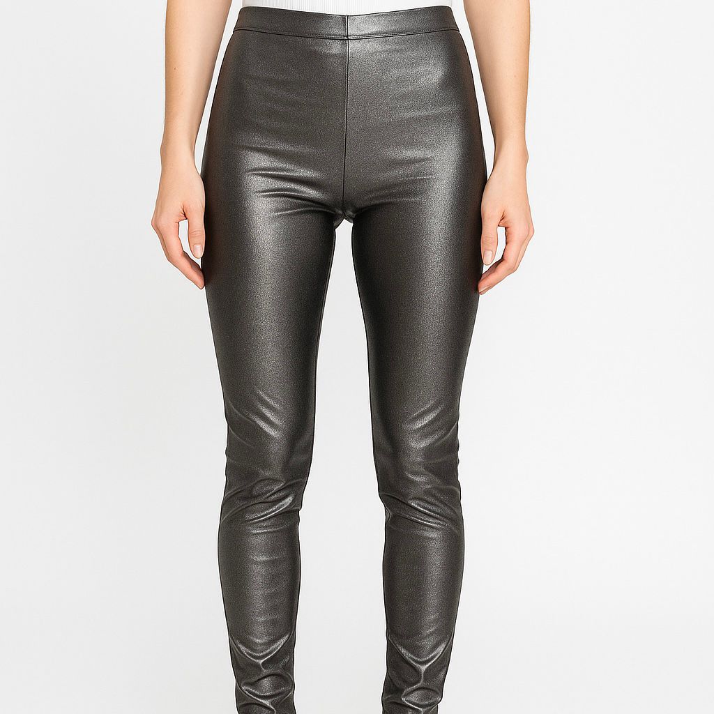 Vintage Yes or No Metalik Srebrne Helanke