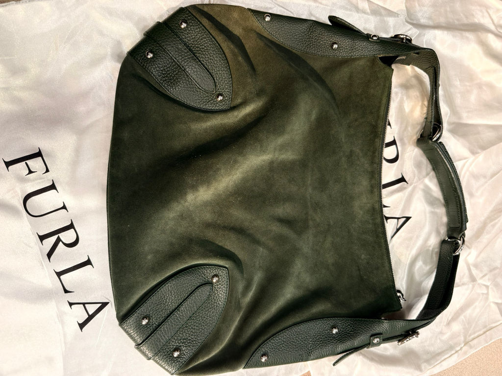 Furla kožna tašna tamno zelene boje