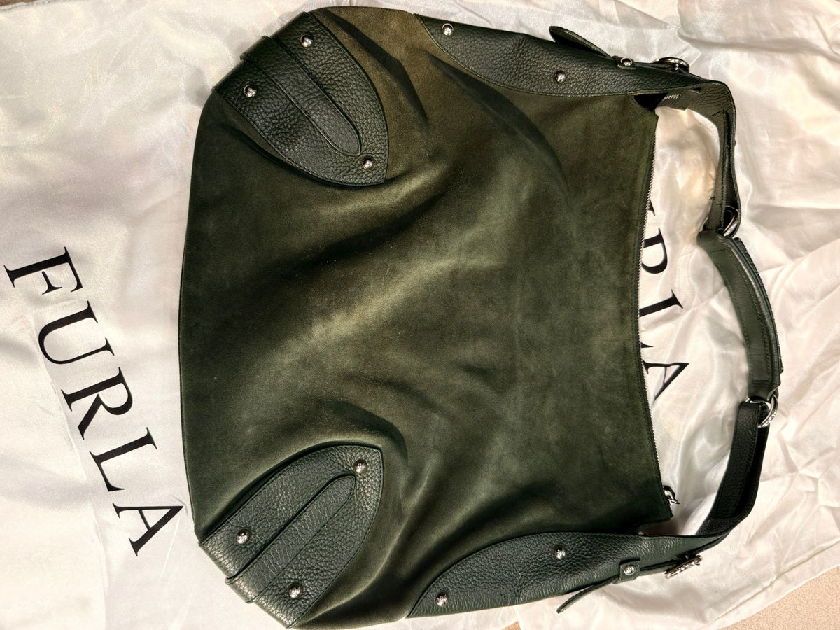 Furla kožna tašna tamno zelene boje