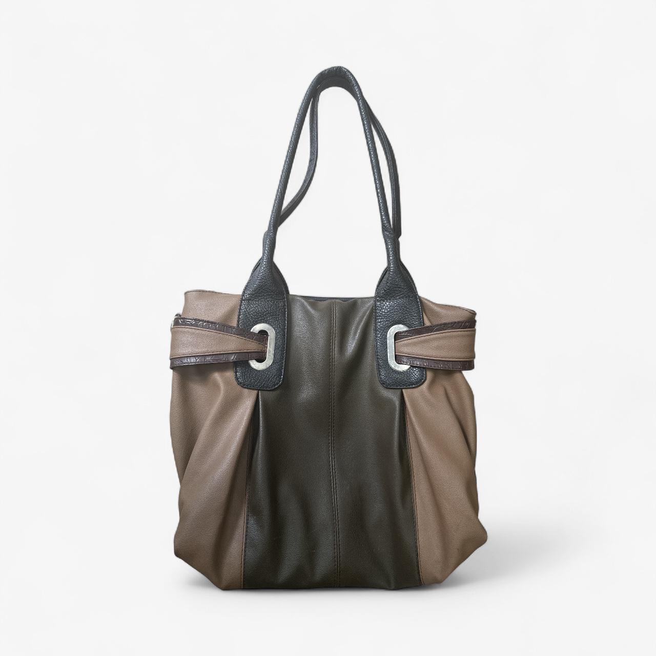 Velika vintage torba braon-maslinaste boje