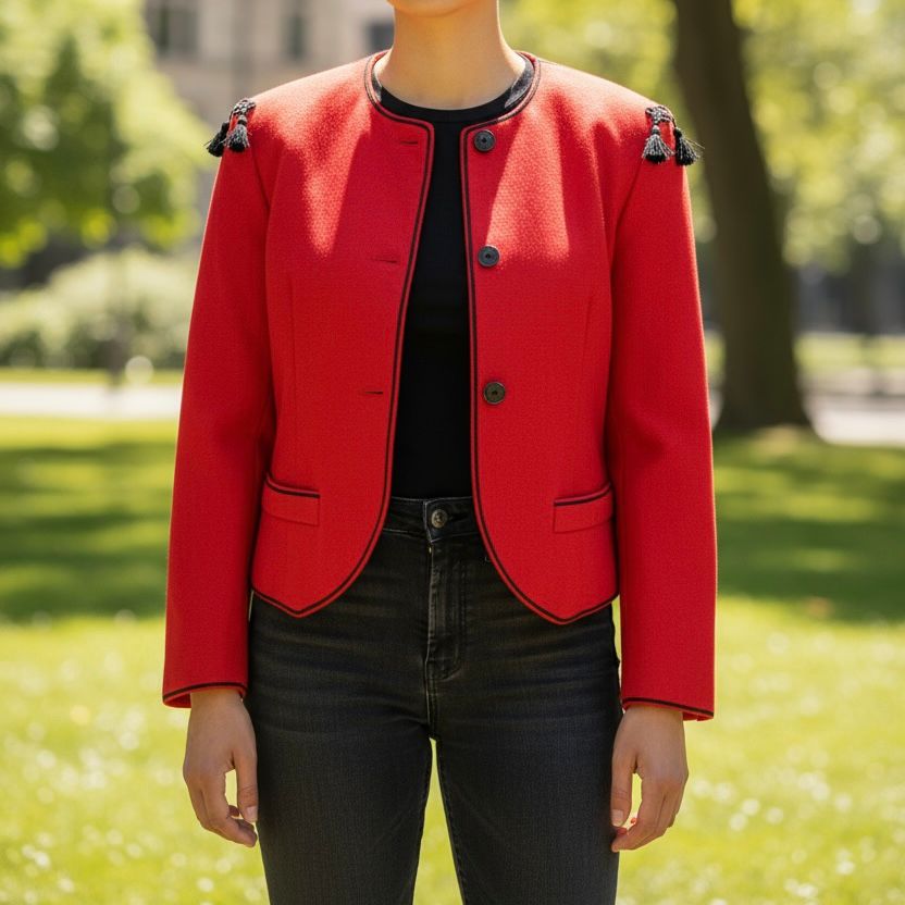 Vintage vuneni crveni sako