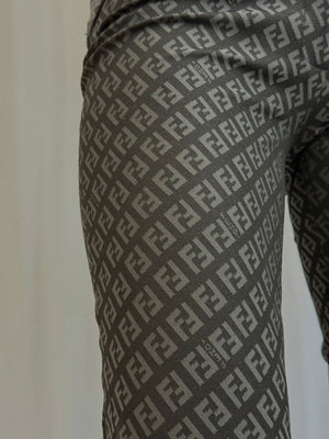 Vintage Fendi monogram pantalone sa kožnim pojasom