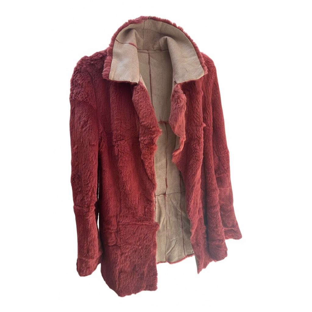 Vintage krznena jakna sa kaišem