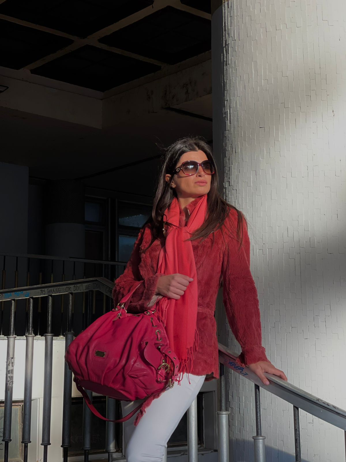 Vintage krznena jakna sa kaišem