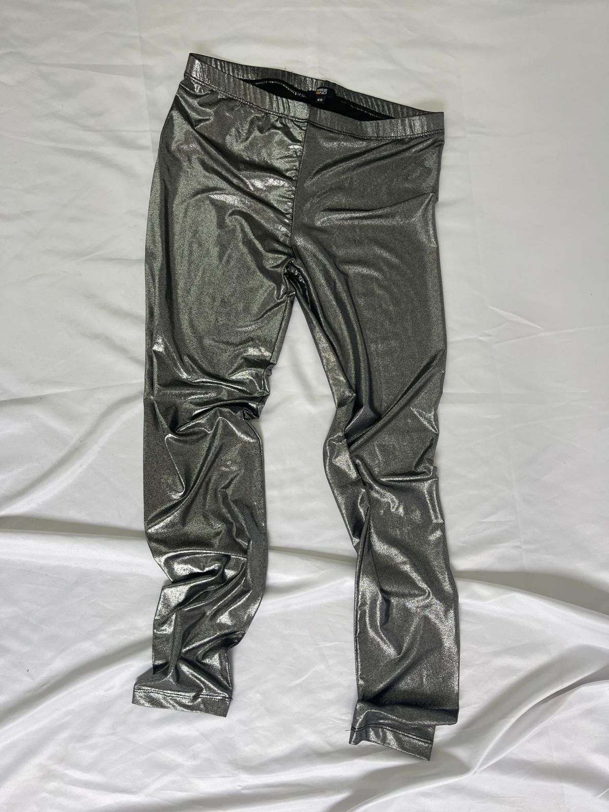 Vintage Yes or No Metalik Srebrne Helanke