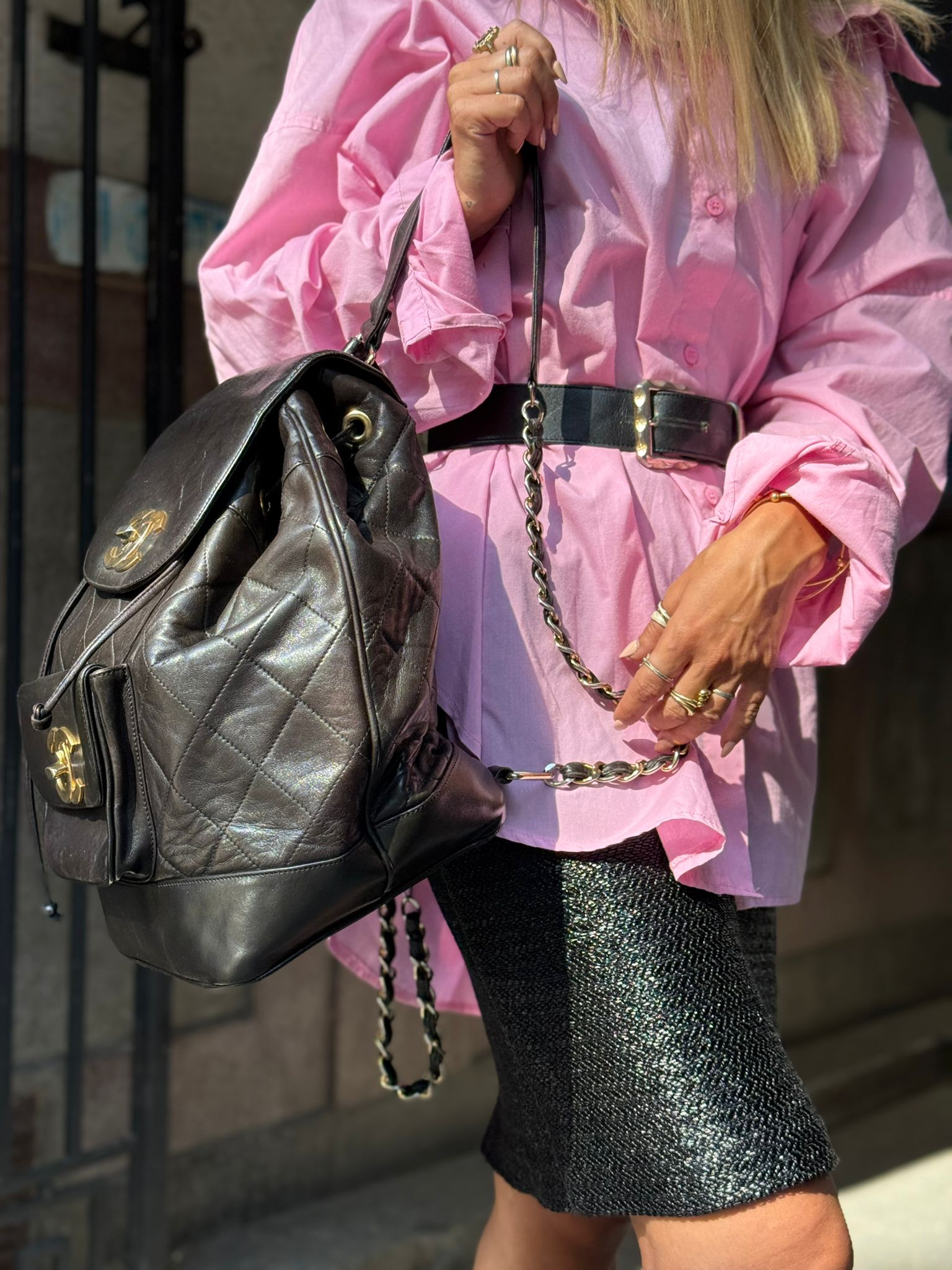Authentic Chanel Vintage Black Oversized Backpack