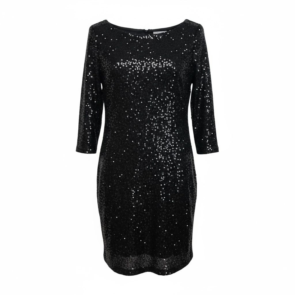 Vintage crna šljokičasta haljina