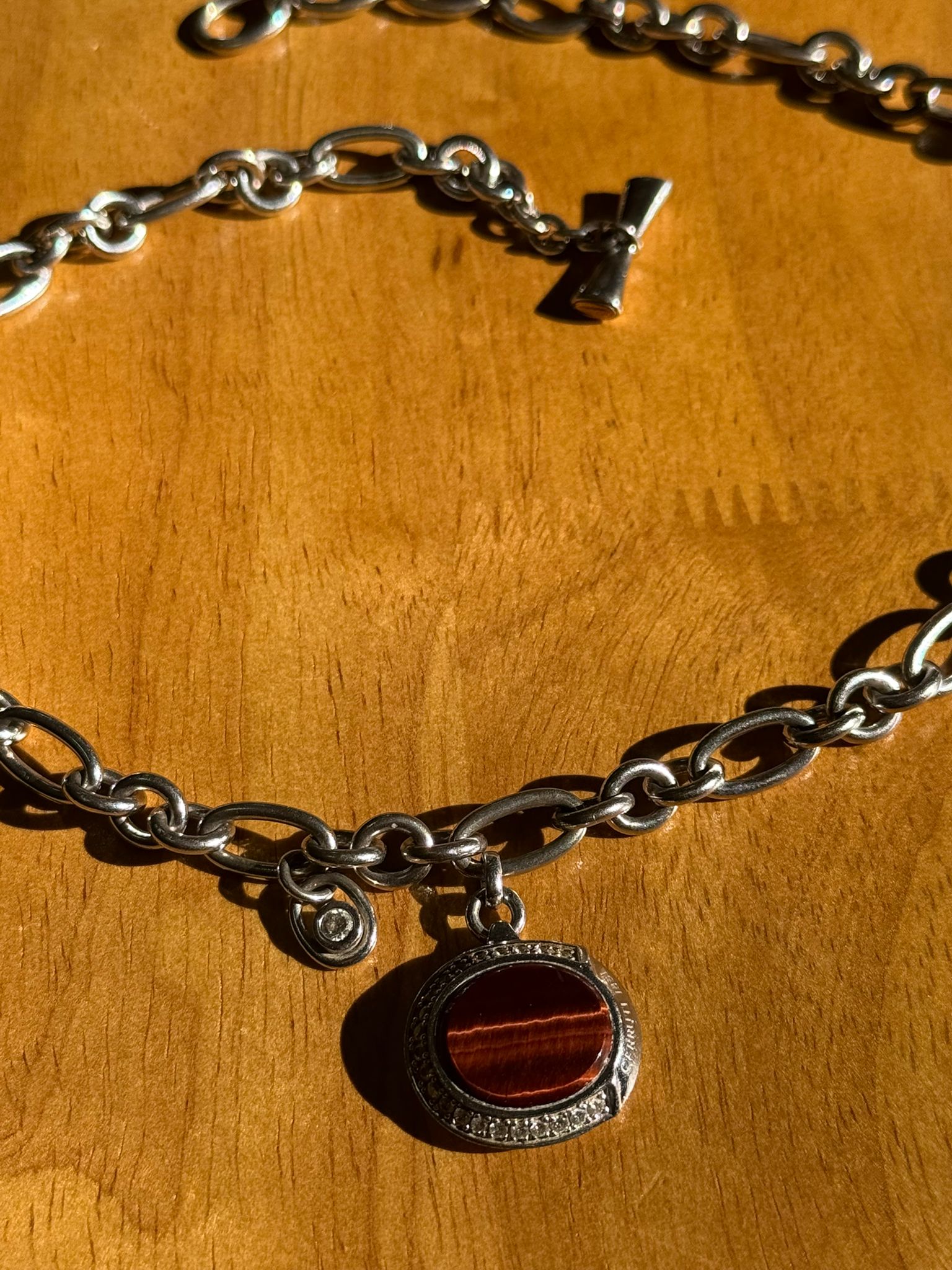 Vintage Cerutti ogrlica sa priveskom tigrovog oka