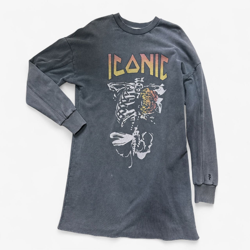 Vintage Iconic dugački duks sive boje