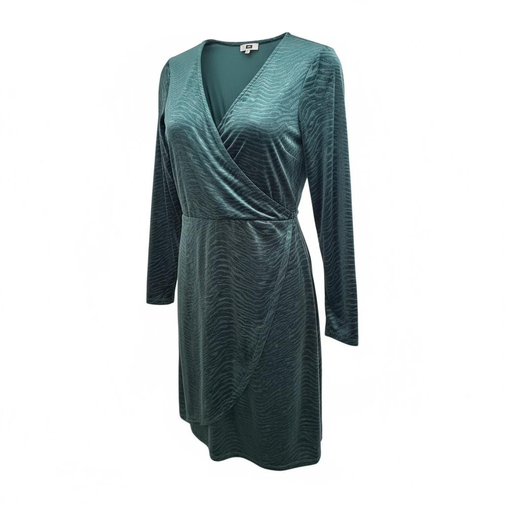 Vintage plišana haljina tamno zelene boje