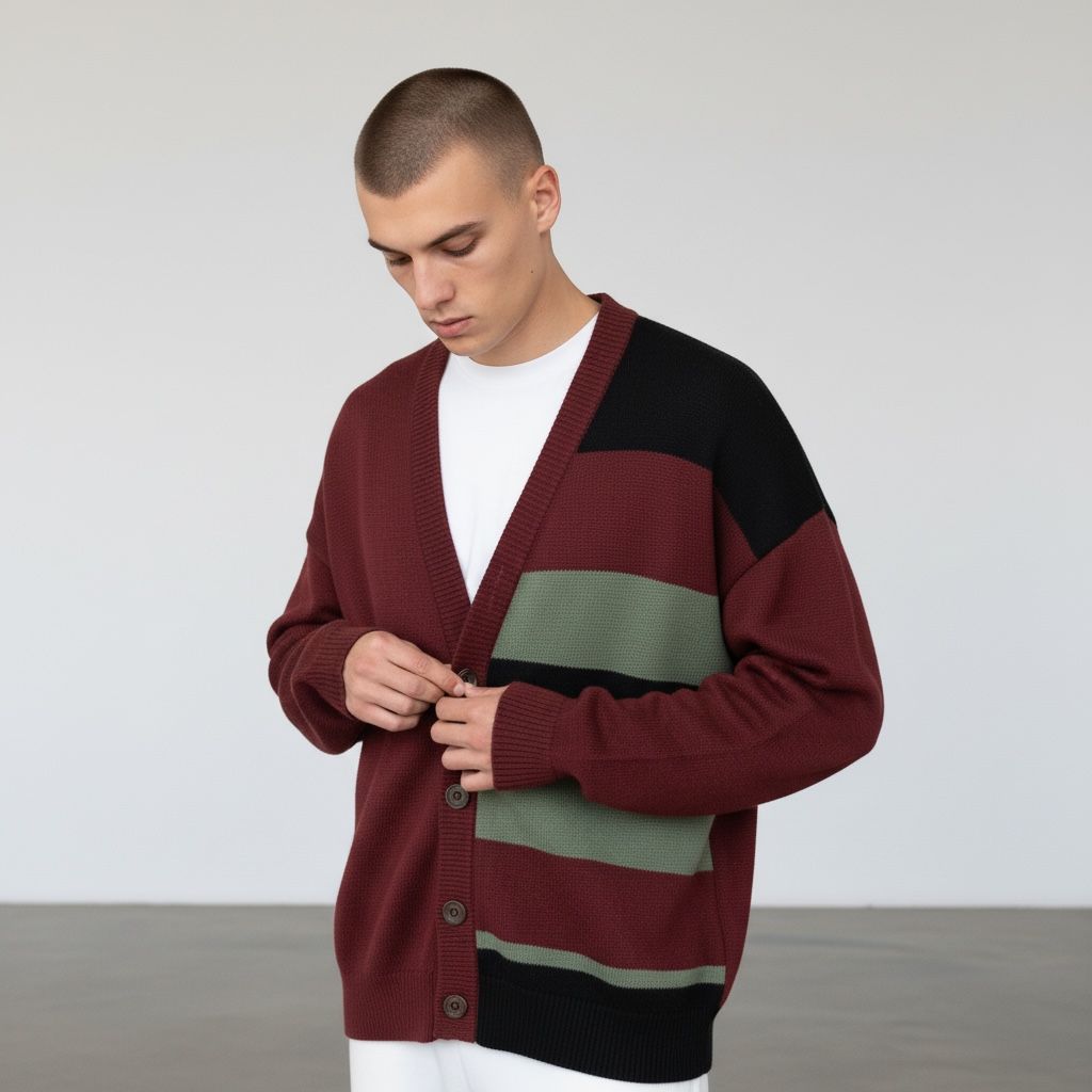 Muški vintage džemper na kopčanje