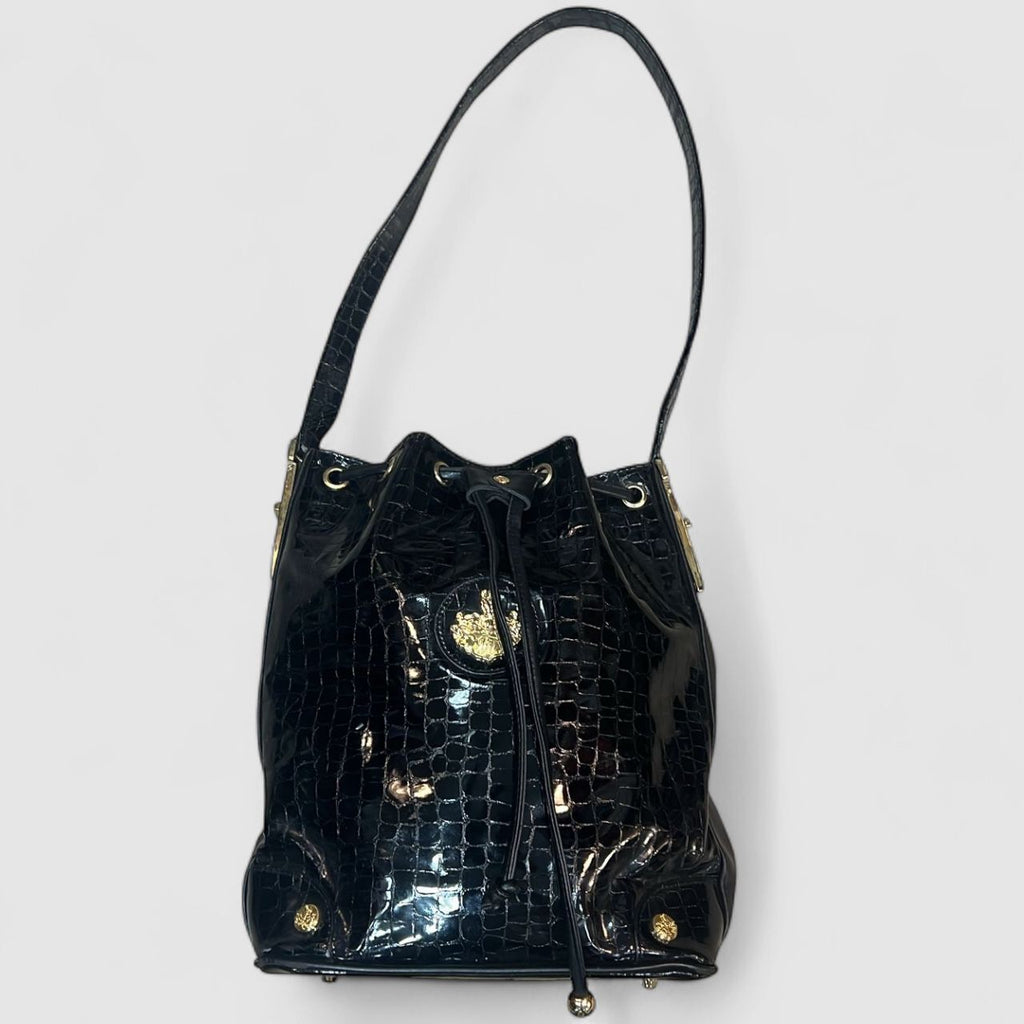 Crna vintage lakovana tašna