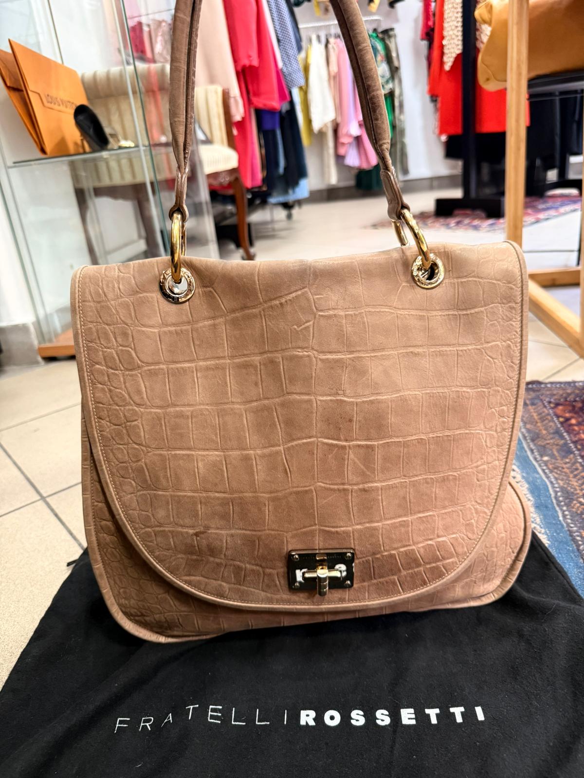 Fratelli Rossetti oversized torba sa krokodil printom