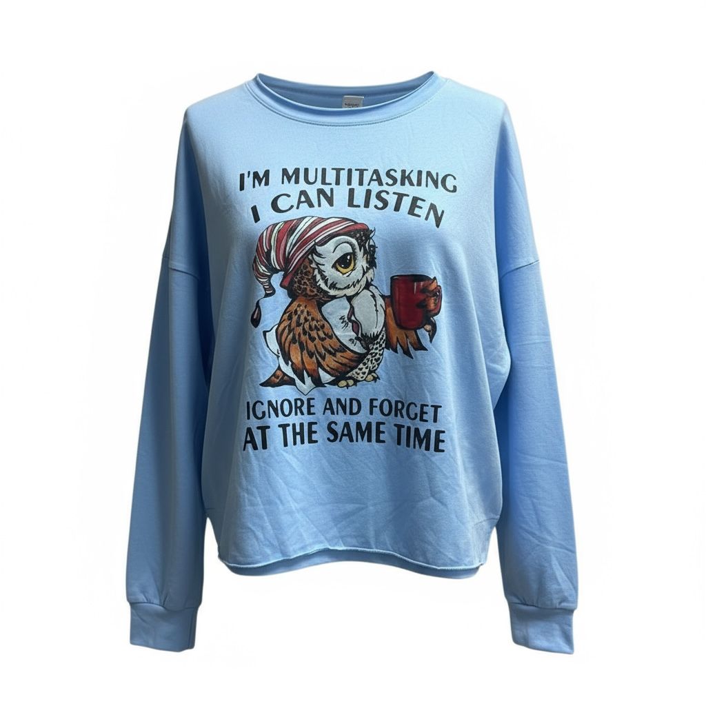 Vintage majica dugih rukava svetlo plave boje