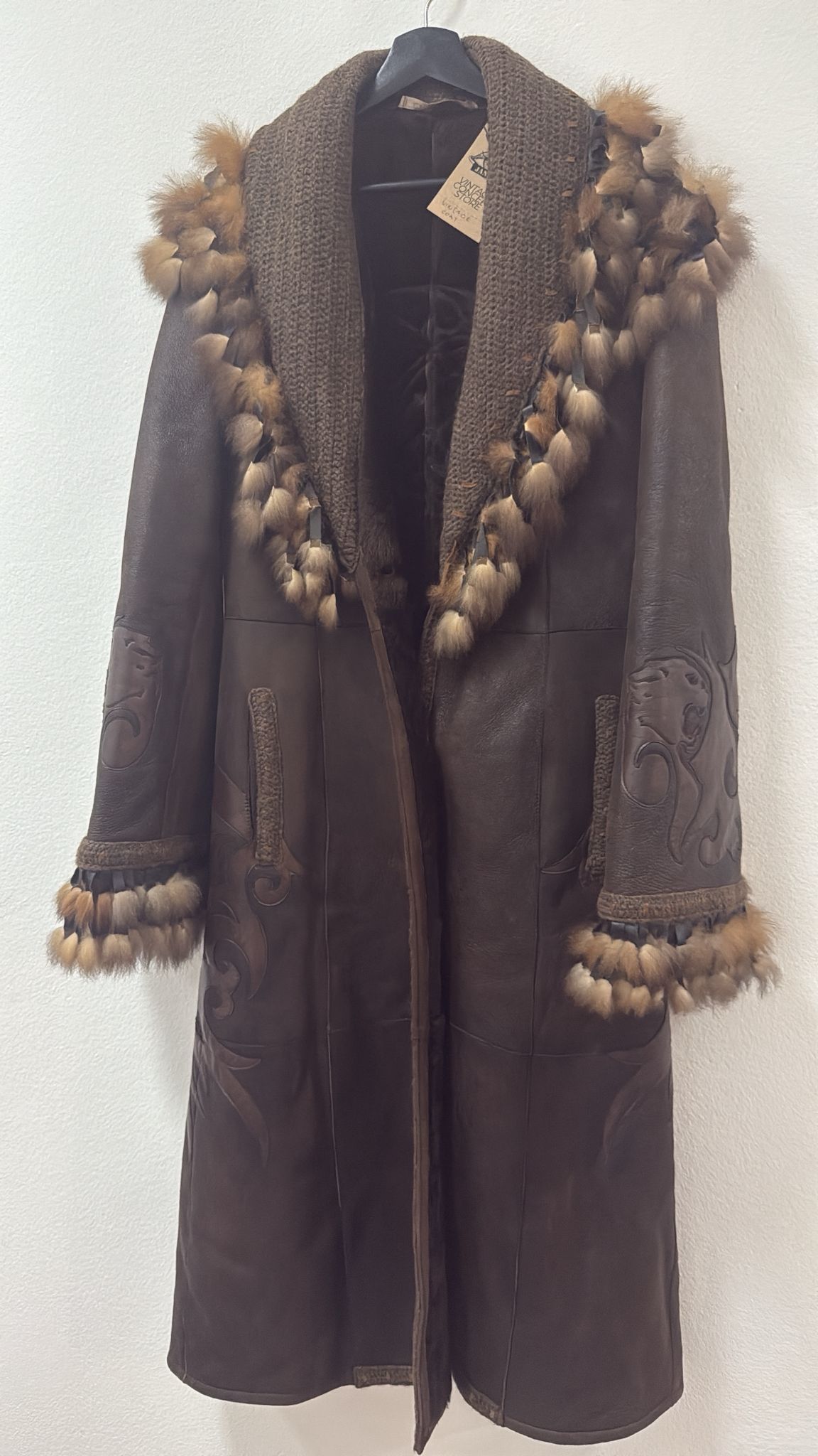 Vintage Roberto Cavalli Class kožni kaput sa krznom