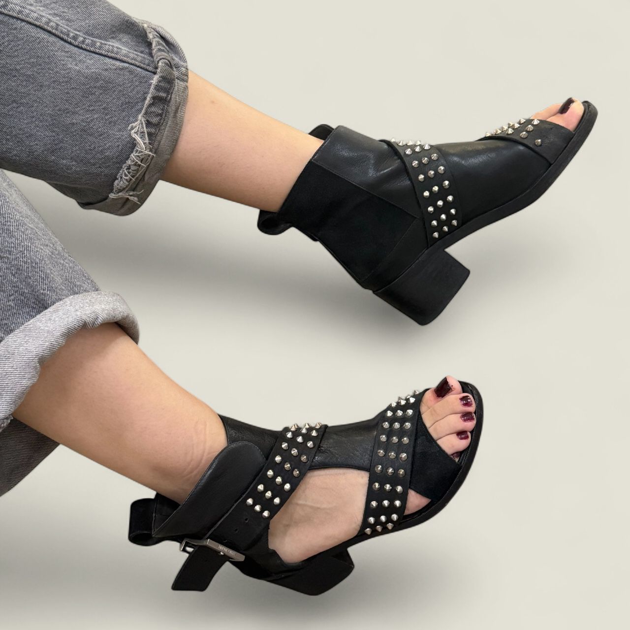 Zadig & Voltaire kožne sandale/čizme u crnoj boji